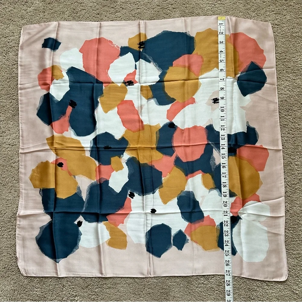 New Silk Feeling Scarf Medium Square Satin Head Scarf for Women 27.5”x27.5”